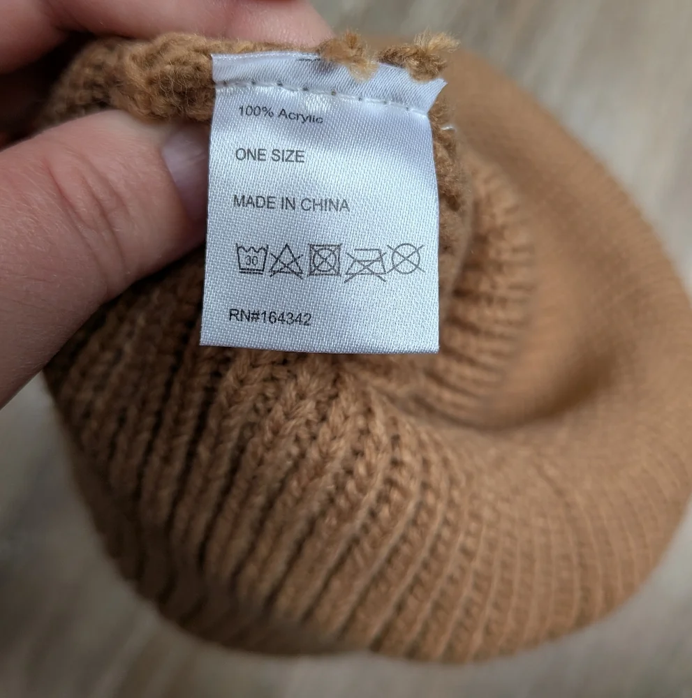 NWT Pacsun Brown Knit Beanie Hat One Size